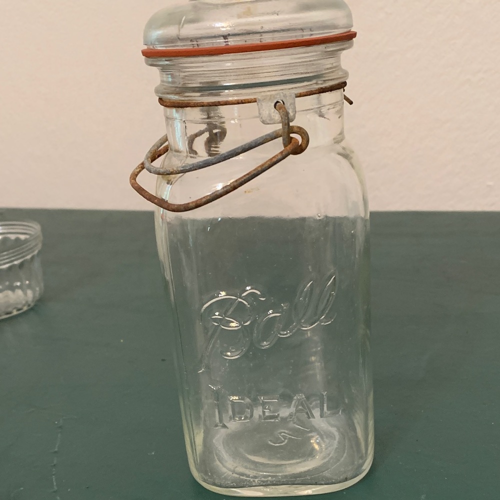 Ball Clear Glass Jar with Metal Clamp Lid 1930’s-1940’s